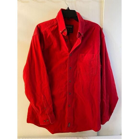 Woolrich red flannel shirt Mens xl buttons 100 cotton LS - Picture 1 of 7